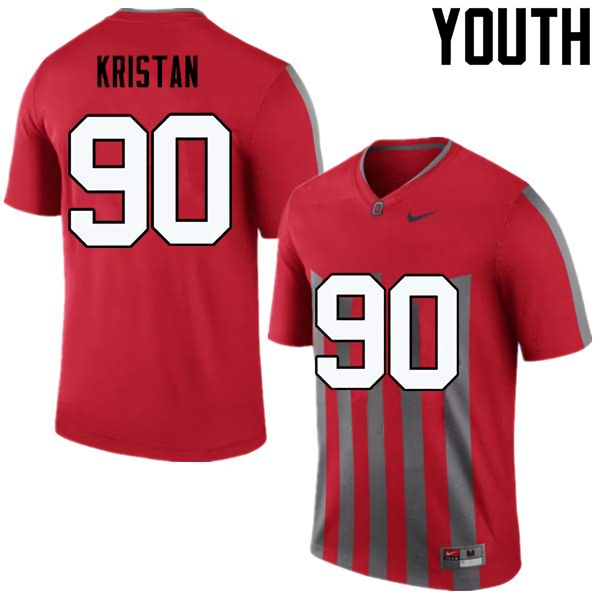 Bryan Kristan Ohio State Buckeyes Youth NCAA #90 Nike Throwback Red College Stitched Football Jersey MRH3856US
